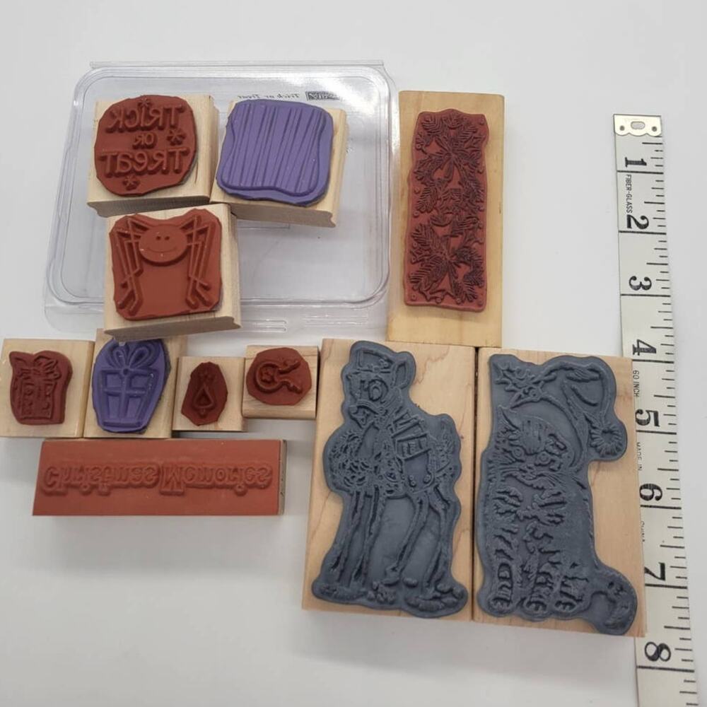 Stampin' Up! Retired Craft Lot of Halloween &‎ Christmas Memories Stamps